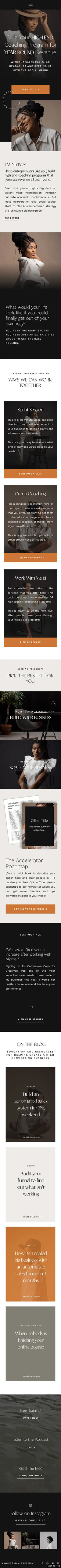Avante Free Showit Website Template Mobile