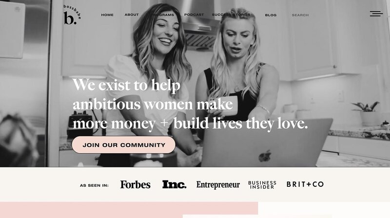 Boss Babe Website Design on Showit