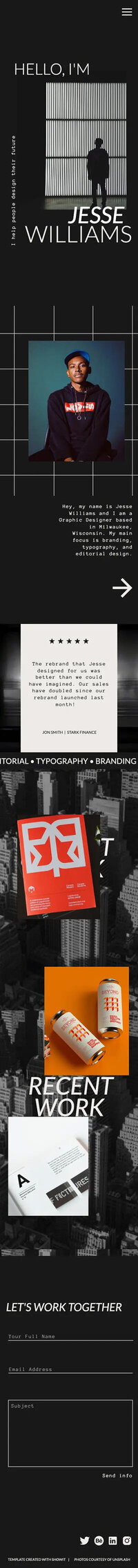 Cartera Free Showit Website Template Mobile
