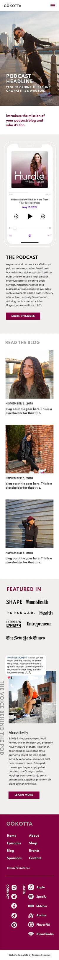 Gokotta Free Showit Website Template Mobile