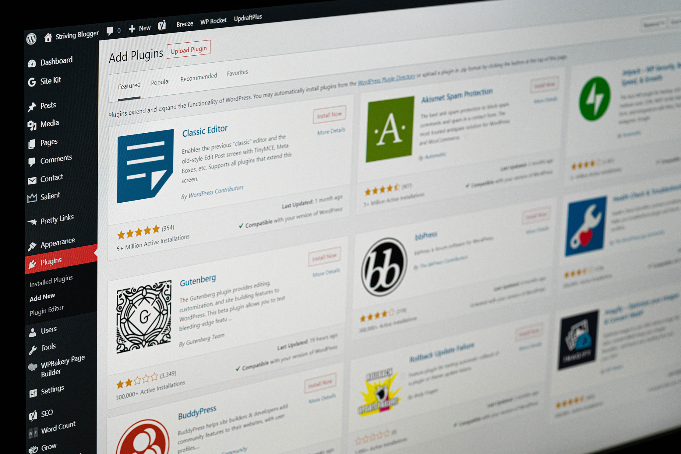 image of WordPress plugins