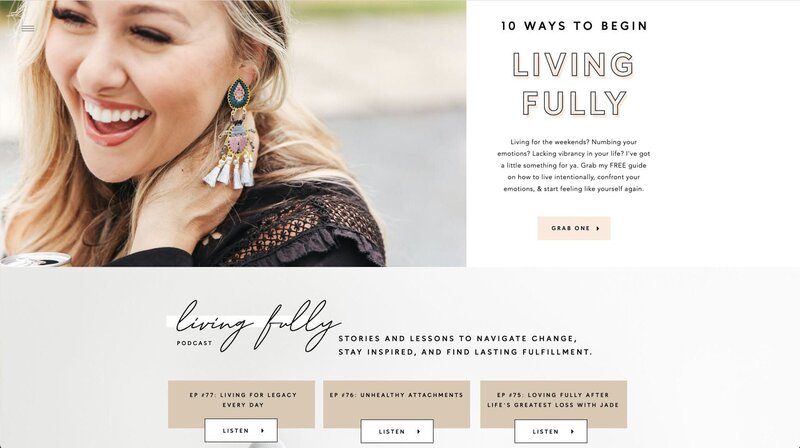 Mallory Ervin website design on Showit
