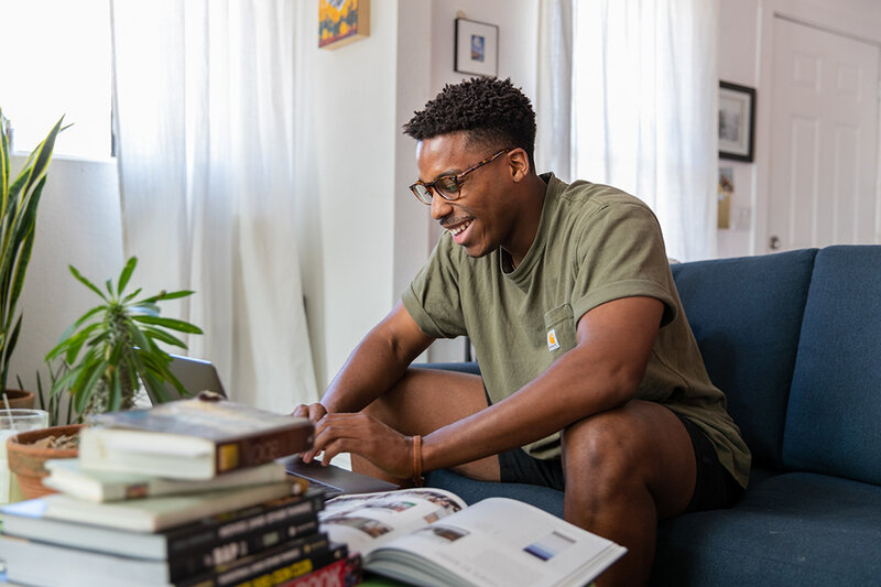 Man working on laptop