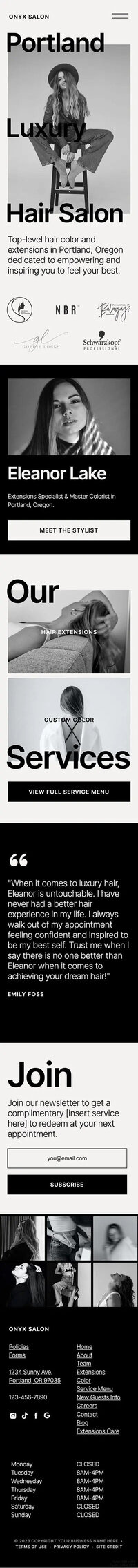 Onyx Free Showit Website Template Mobile