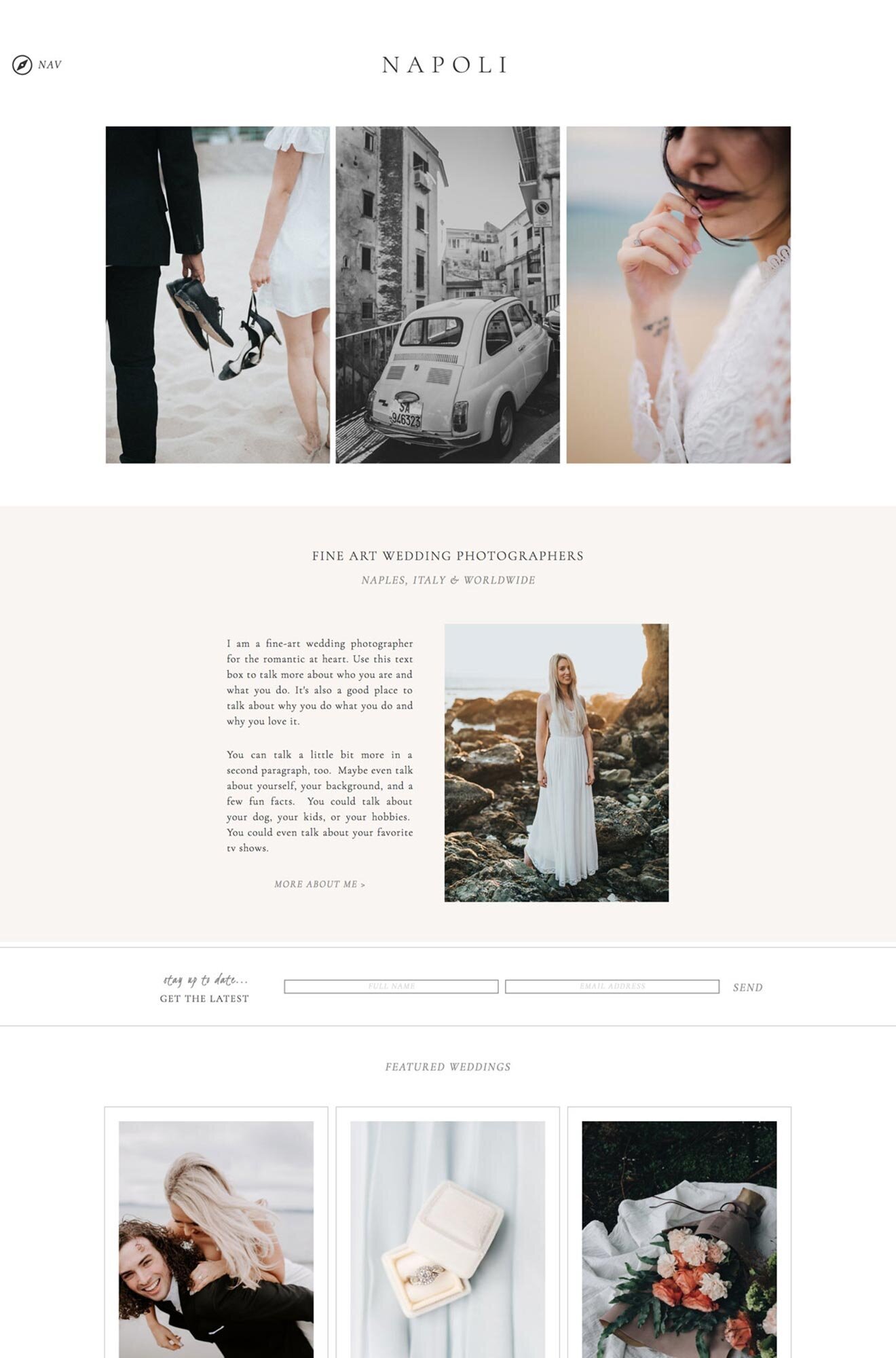 Free Showit Template Napoli